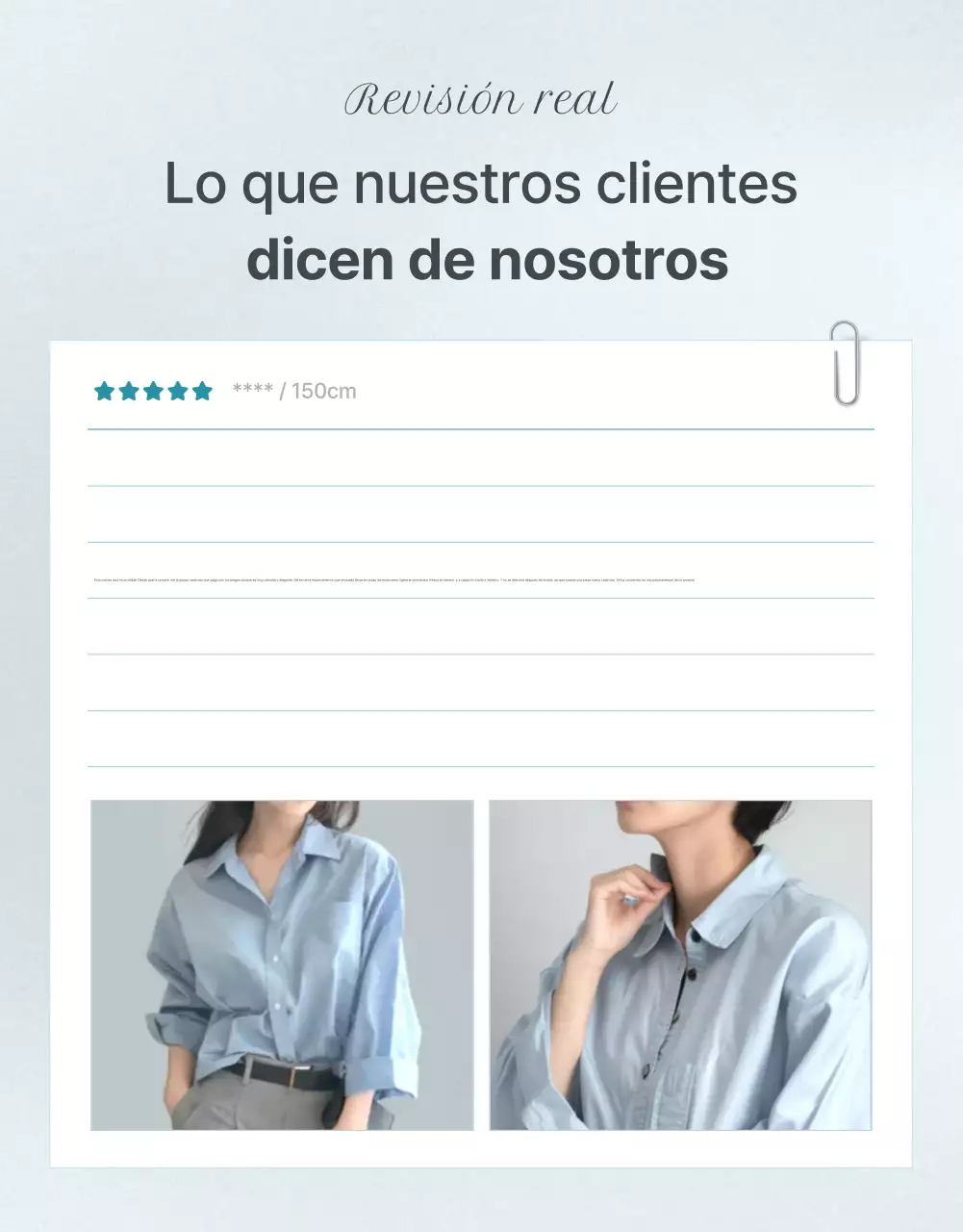 Promueva un evento de revisión de moda minimalista en azul claro y gris