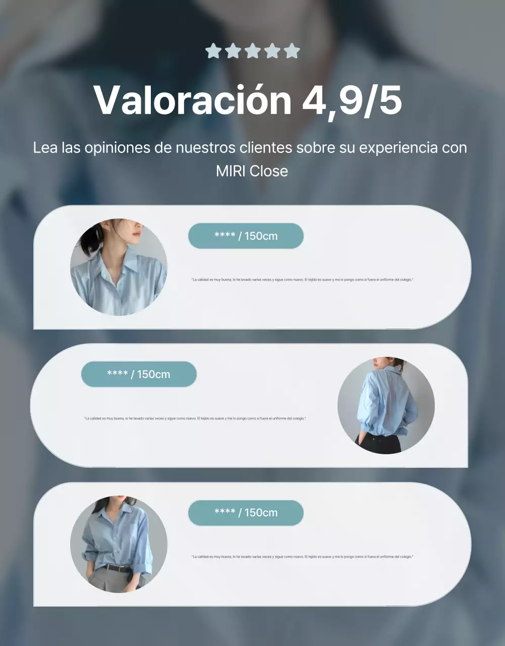 Promueva un evento de revisión de moda minimalista en azul claro y gris