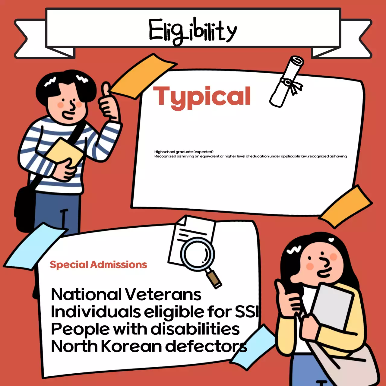 Arte pop bege e preta para recrutamento universitário