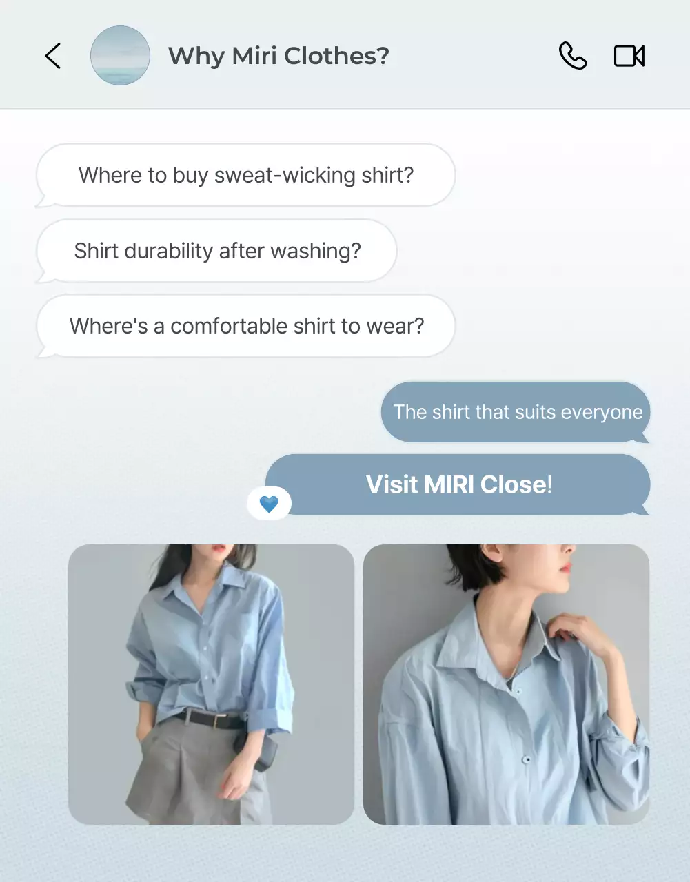 Quảng cáo trang chi tiết thời trang tối giản với màu xanh nhạt và xám