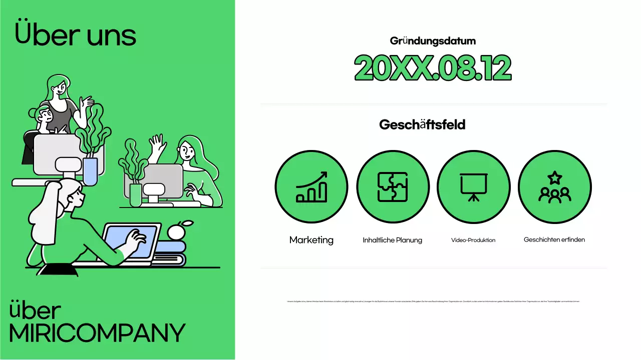Eine Einführung in das grüne, trendige Unternehmenskulturdeck