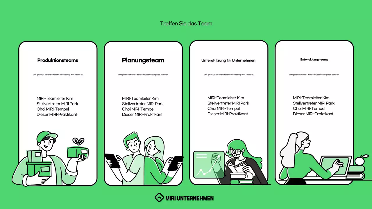 Eine Einführung in das grüne, trendige Unternehmenskulturdeck