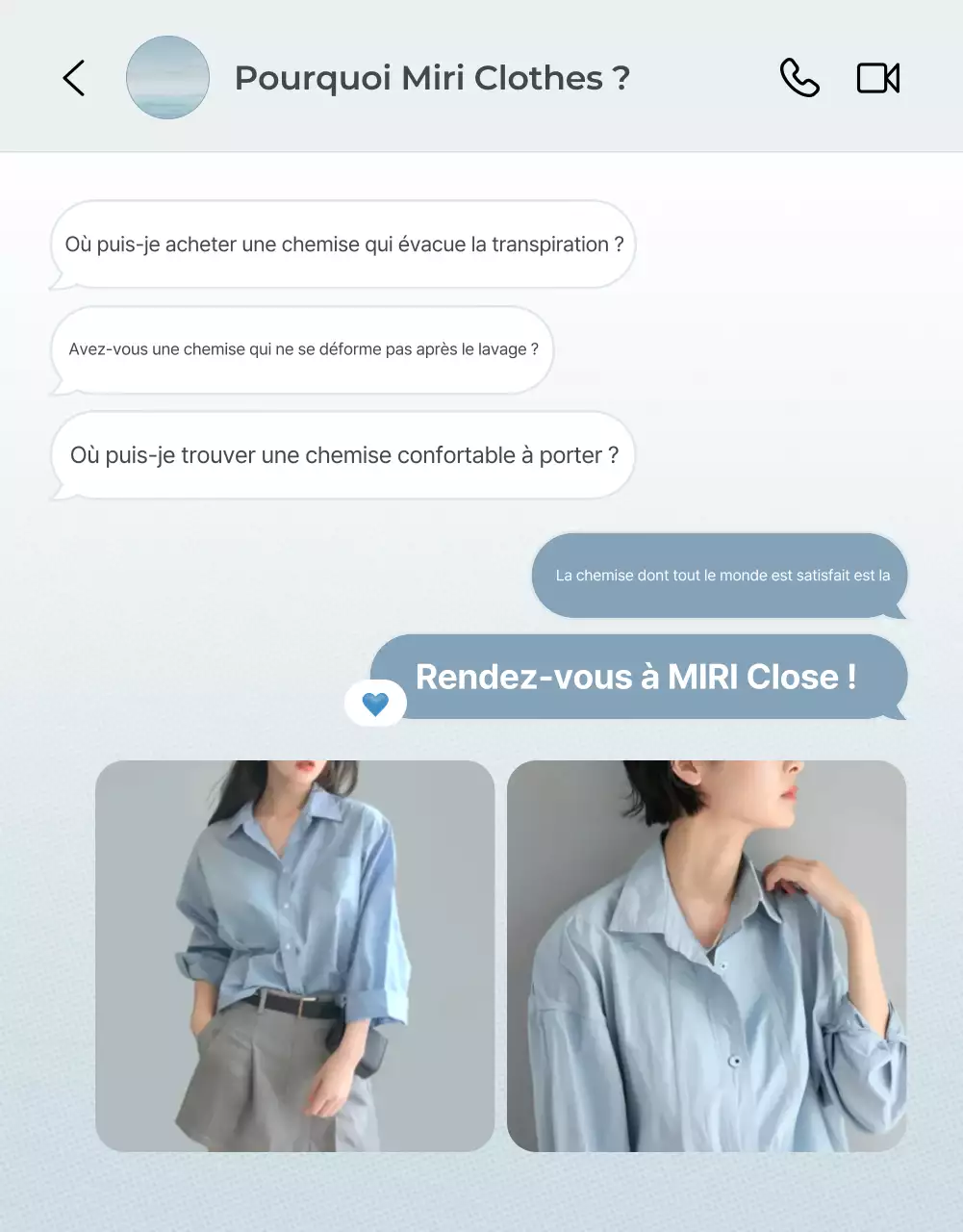 Promouvoir une page d'information minimaliste sur la mode en bleu clair et en gris