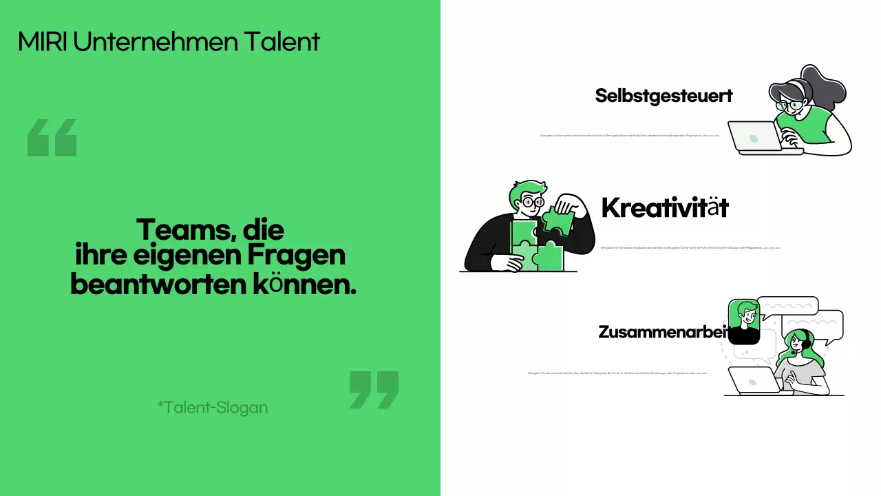 Eine Einführung in das grüne, trendige Unternehmenskulturdeck