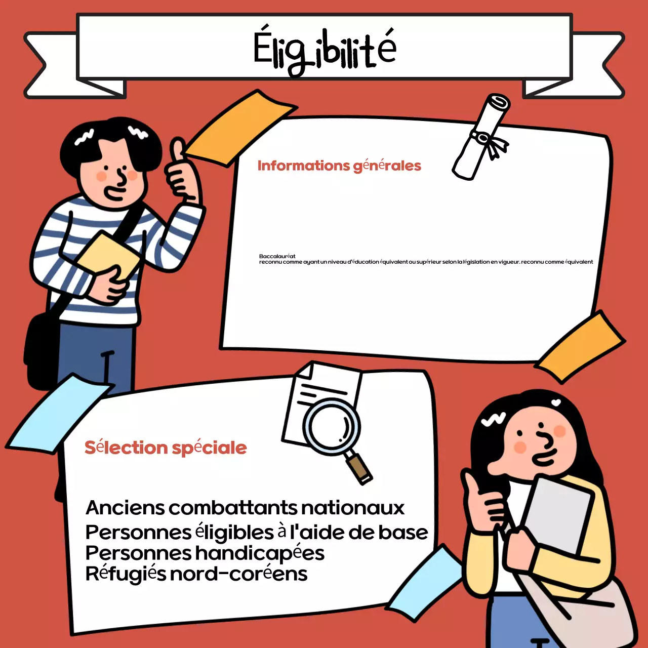 Pop art beige et noir pour le recrutement universitaire