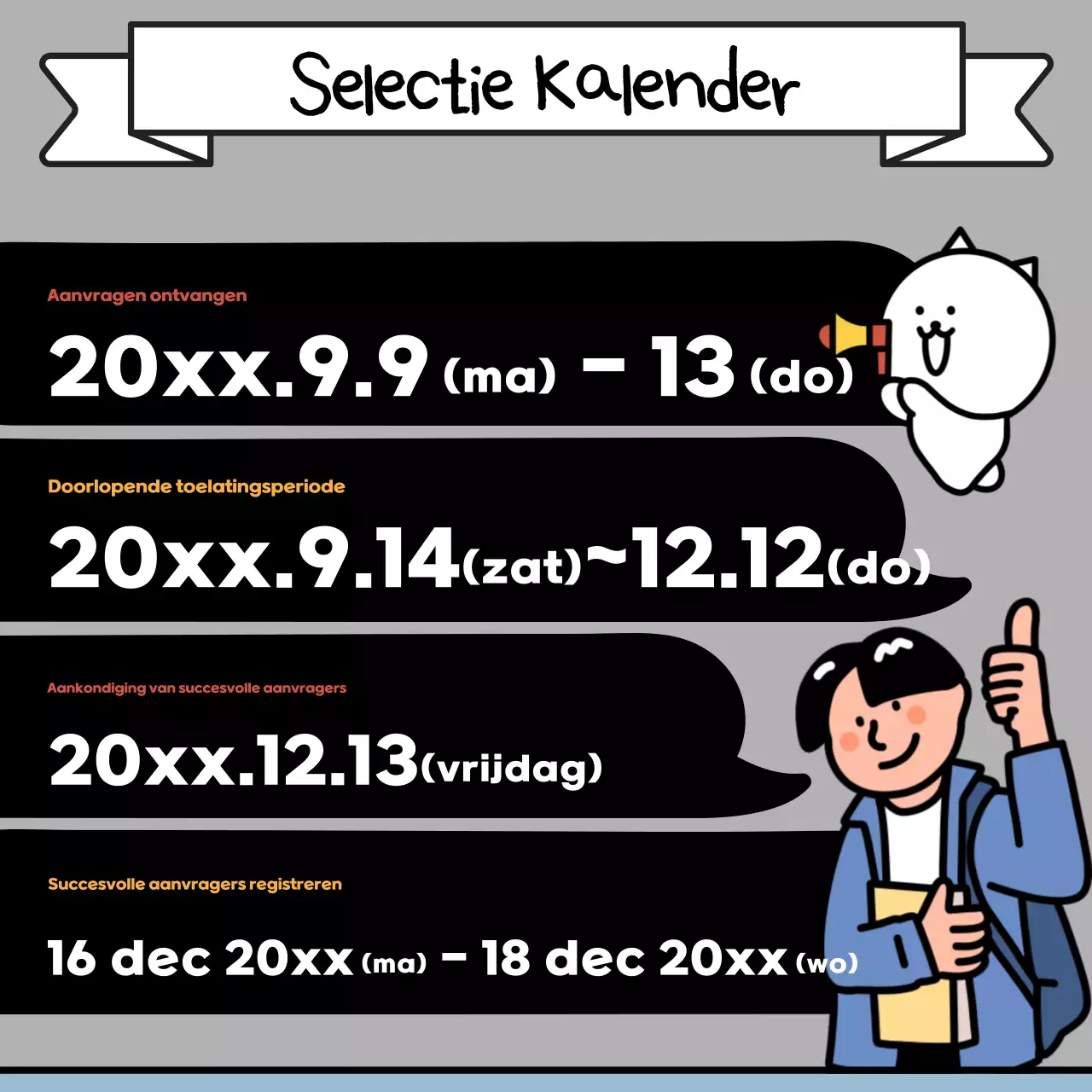 Beige en zwarte pop-art voor universiteitswerving