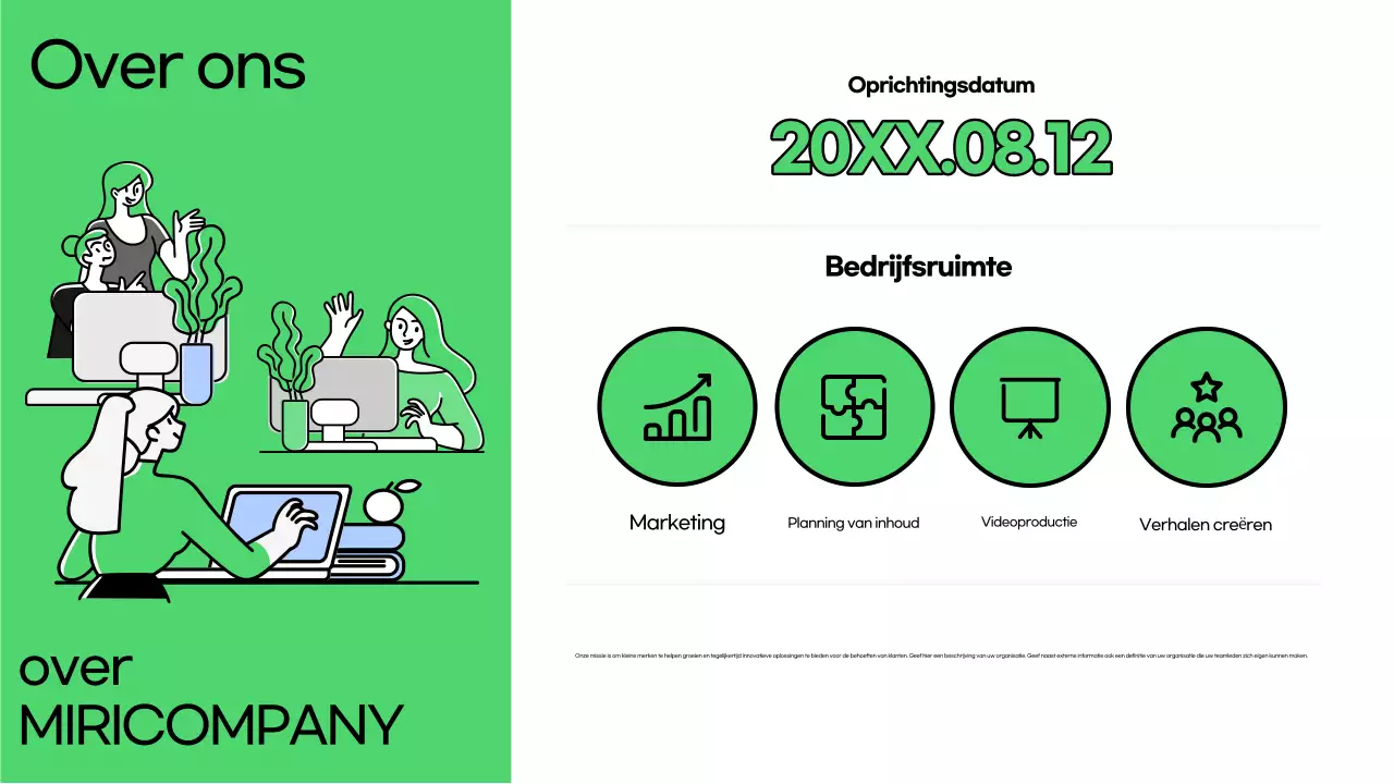 Een inleiding tot het groene, trendy bedrijfscultuurdek