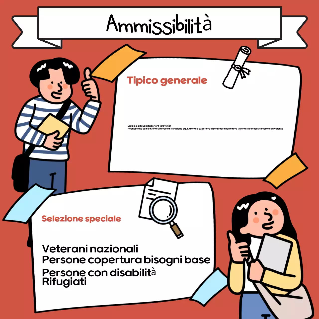 Pop art beige e nera per il reclutamento universitario