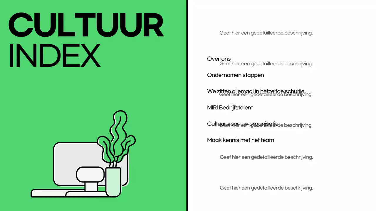 Een inleiding tot het groene, trendy bedrijfscultuurdek