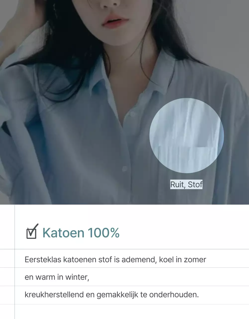 Promoot een minimalistische modepagina in lichtblauw en grijs