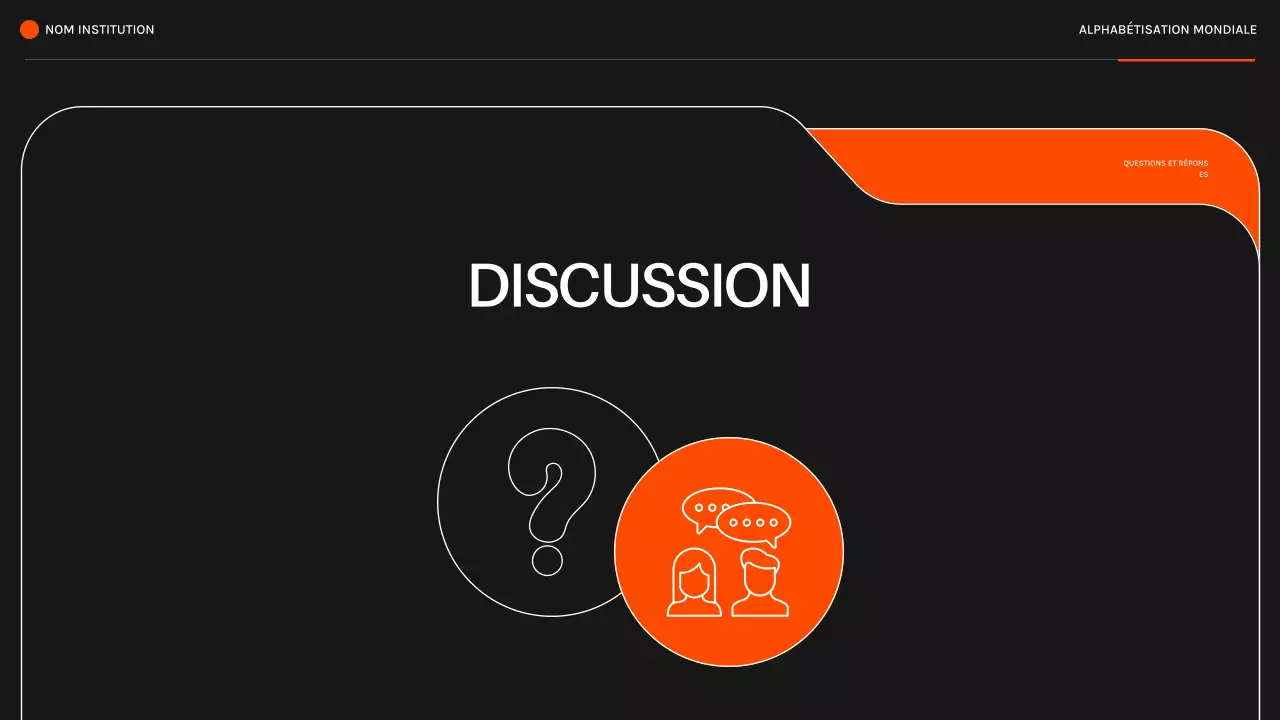 Orange Black Modern Literacy Around the World (Alphabétisation moderne dans le monde) Matériel de conférence