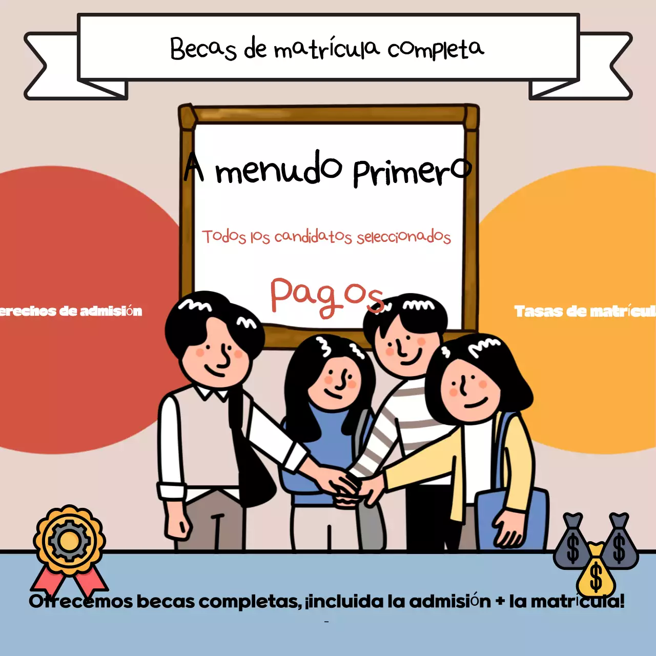 Arte pop en beige y negro para la contratación universitaria