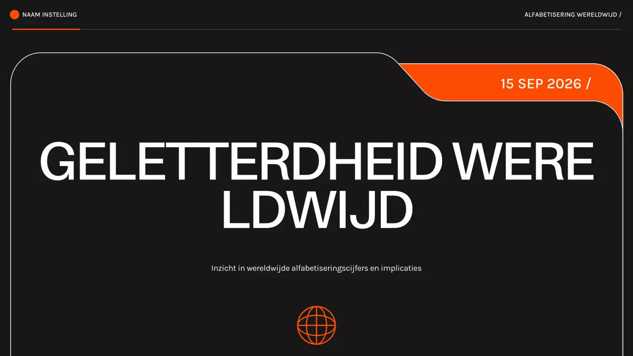 Oranje Zwart Modern alfabetisme over de hele wereld Lesmateriaal