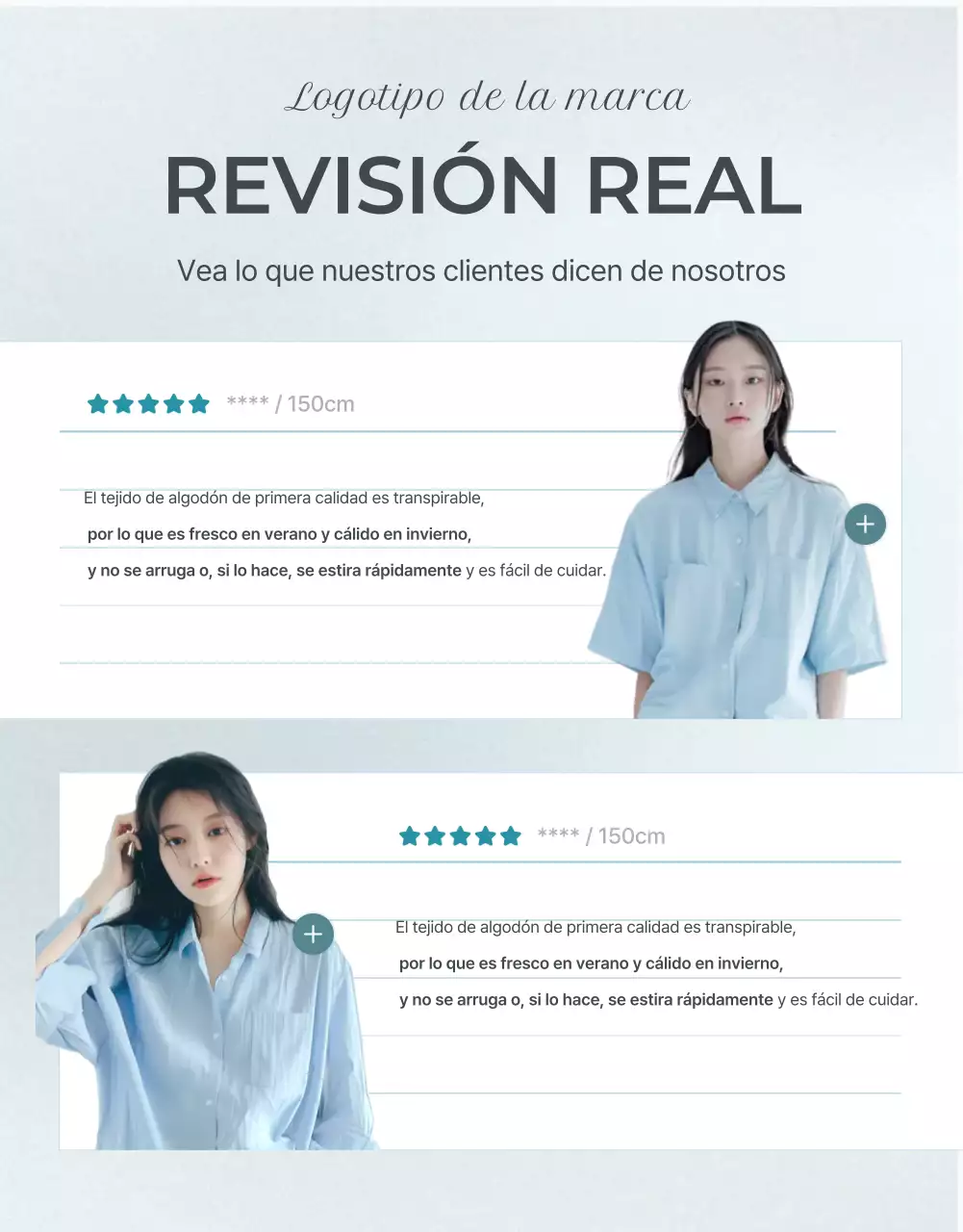 Promover una página de detalles de moda minimalista en azul claro y gris