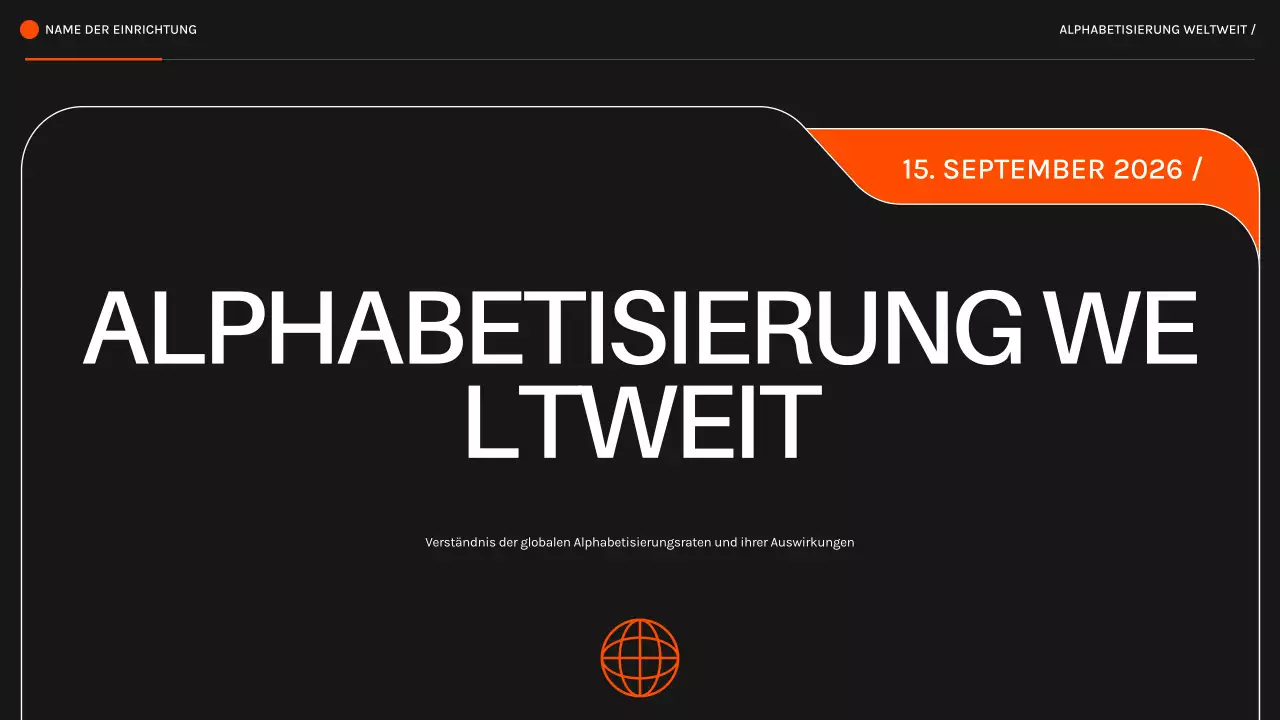 Orange Black Modern Literacy Around the World Vortragsmaterial