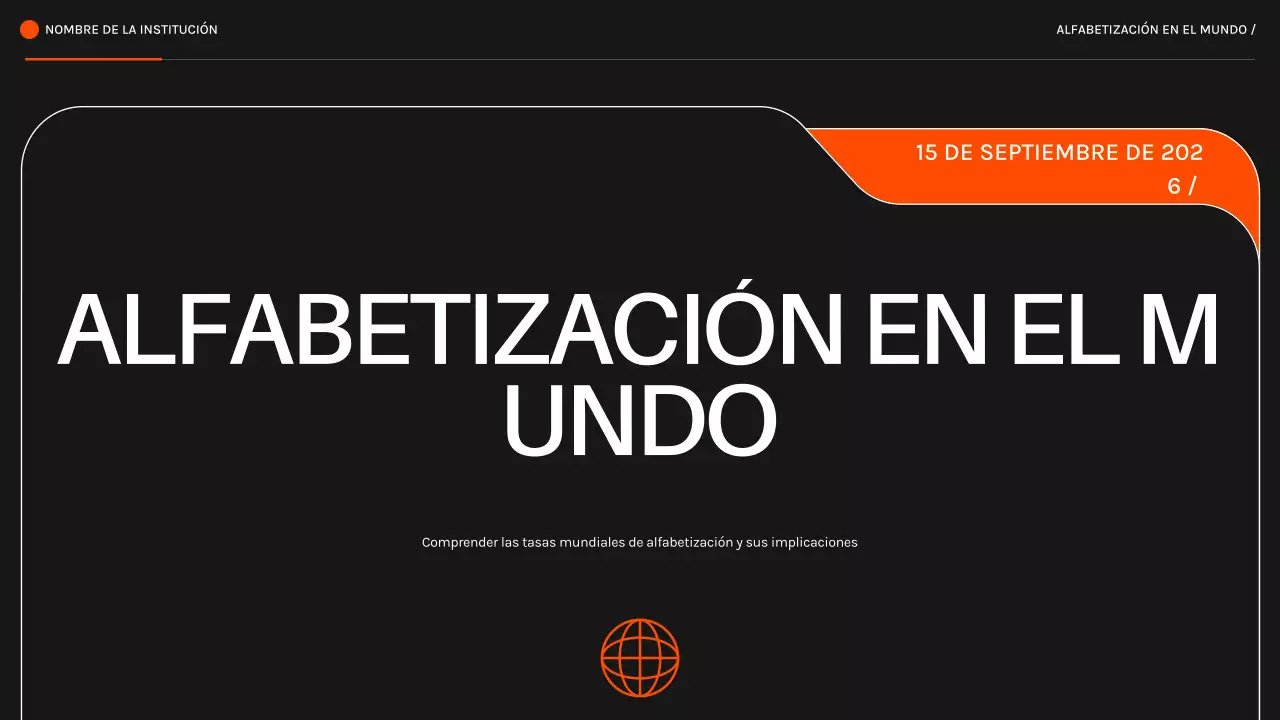 Naranja Negro Alfabetización moderna en el mundo Material de lectura