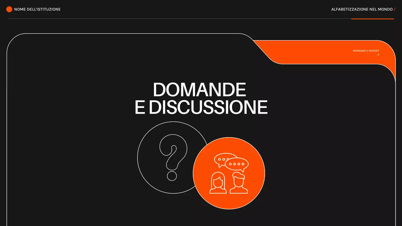 Arancione nero L'alfabetizzazione moderna nel mondo Materiale per le lezioni