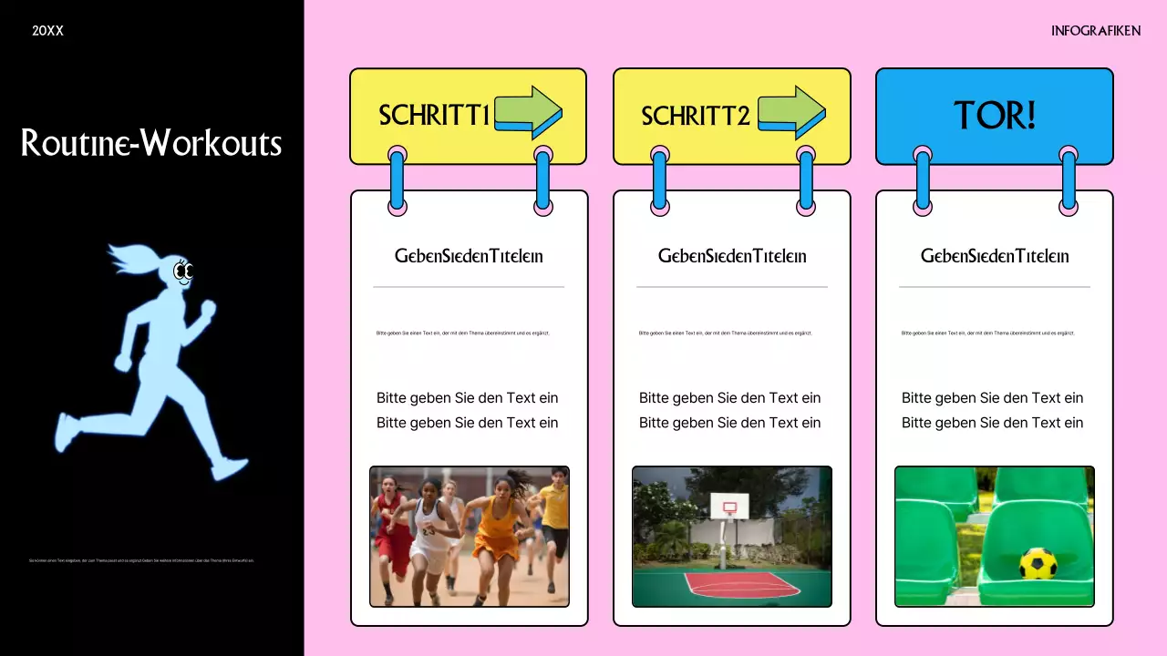 rosa und schwarz trendy Routine Workouts Informationen