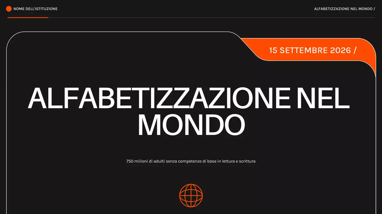 Arancione nero L'alfabetizzazione moderna nel mondo Materiale per le lezioni
