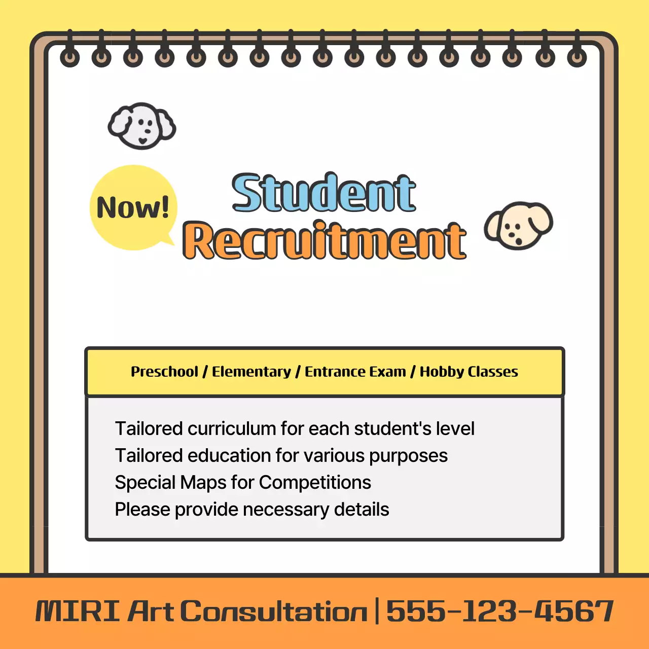 Promote your yellow, cozy school