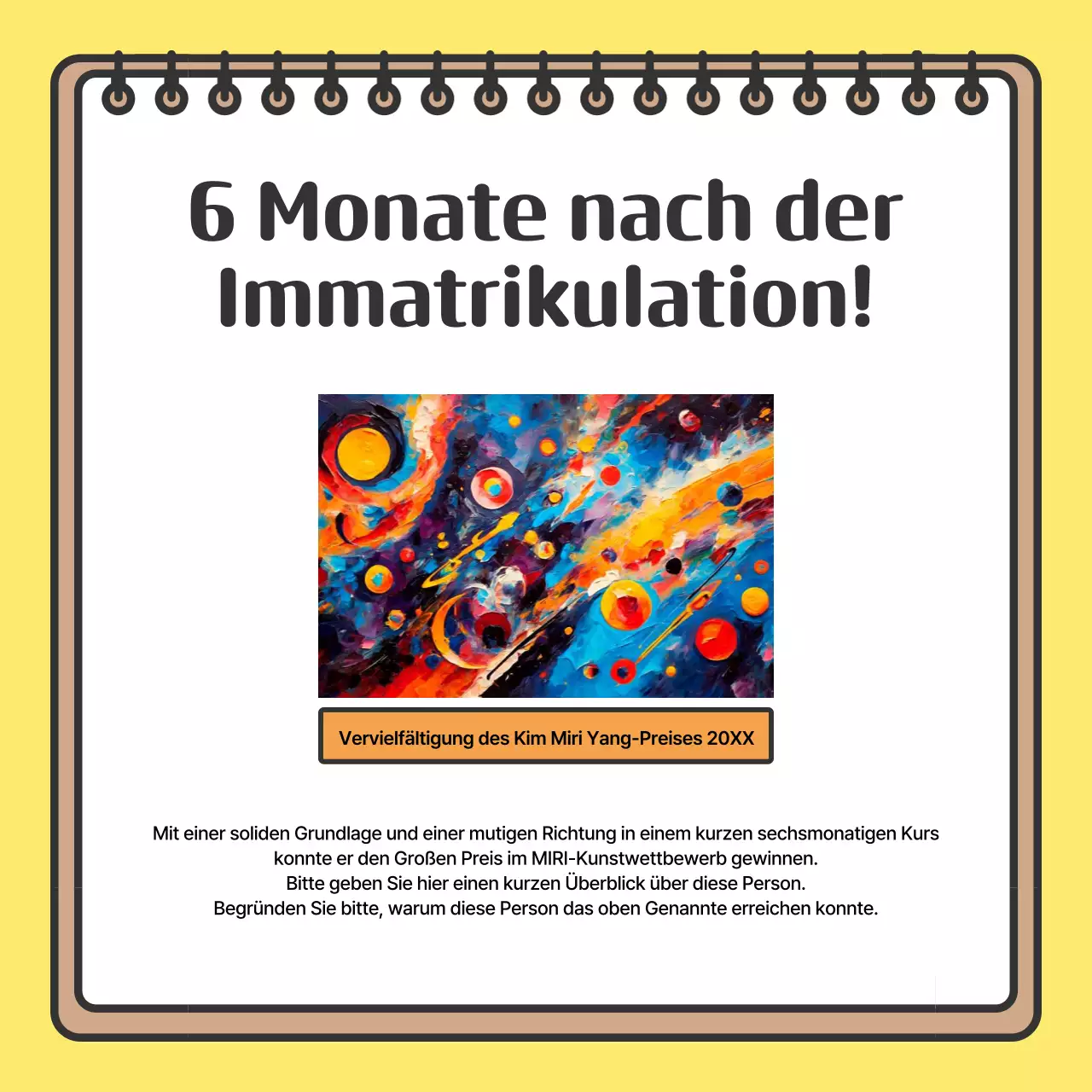 Werbung für die gelbe, gemütliche Schule