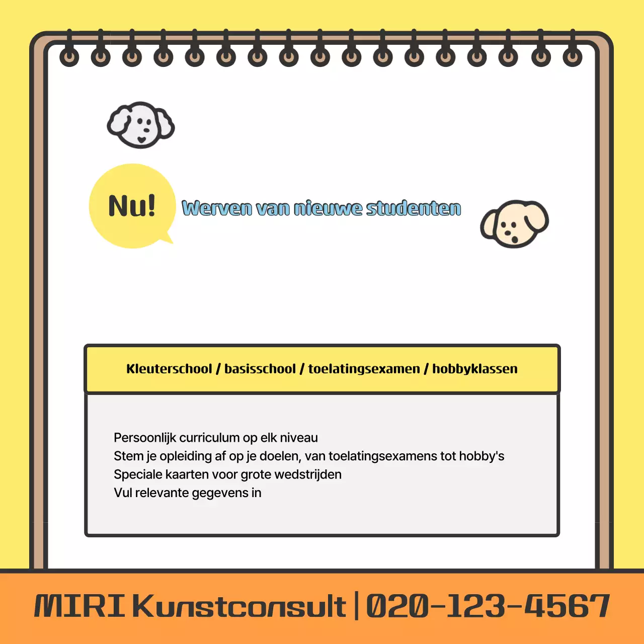 De gele, gezellige school promoten