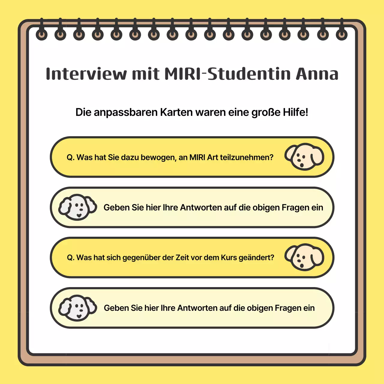 Werbung für die gelbe, gemütliche Schule