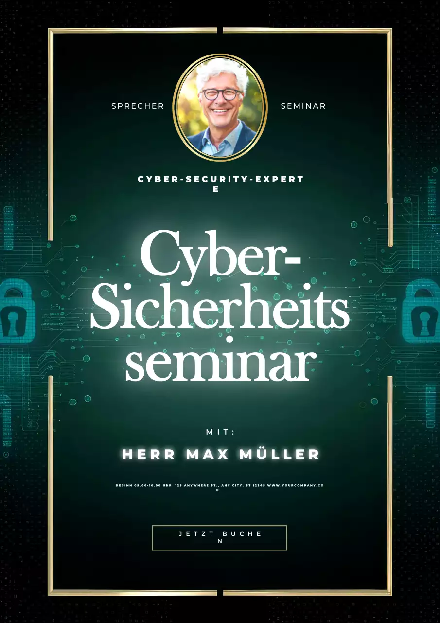 grün-schwarze moderne Cyber-Security Seminar-Aktion