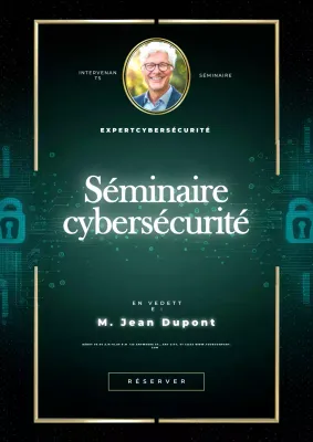 Promotion du séminaire sur la cybersécurité moderne vert et noir