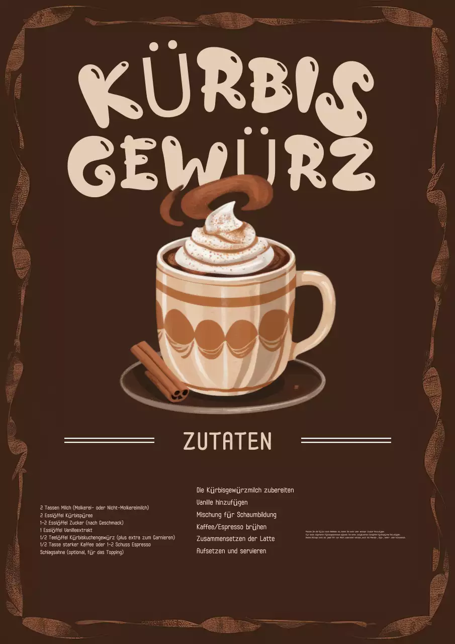 Braunes klassisches Kürbisgewürz-Latte-Rezept