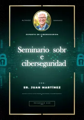 verde y negro promoción del seminario sobre ciberseguridad moderna