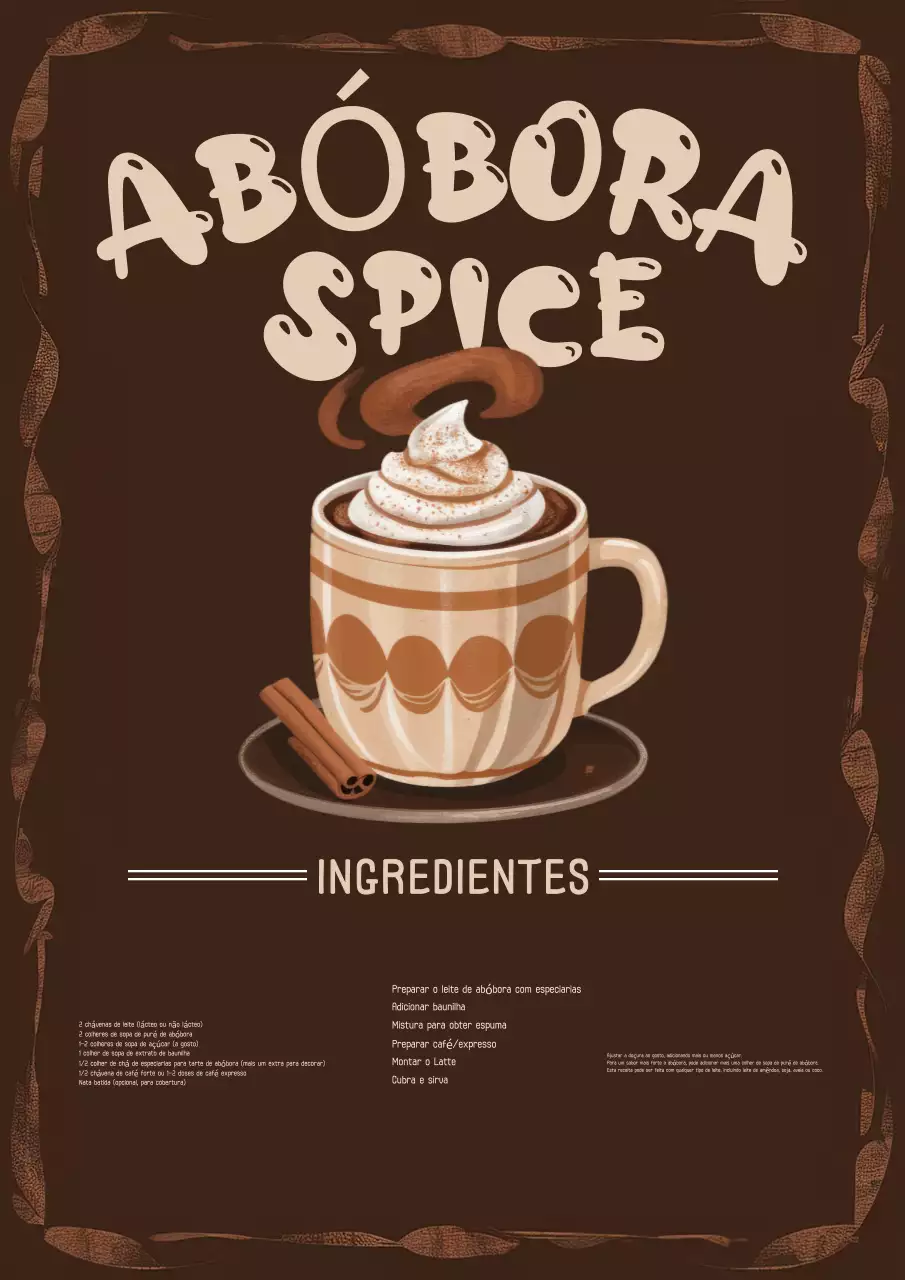Receita de Latte de abóbora com especiarias clássico castanho