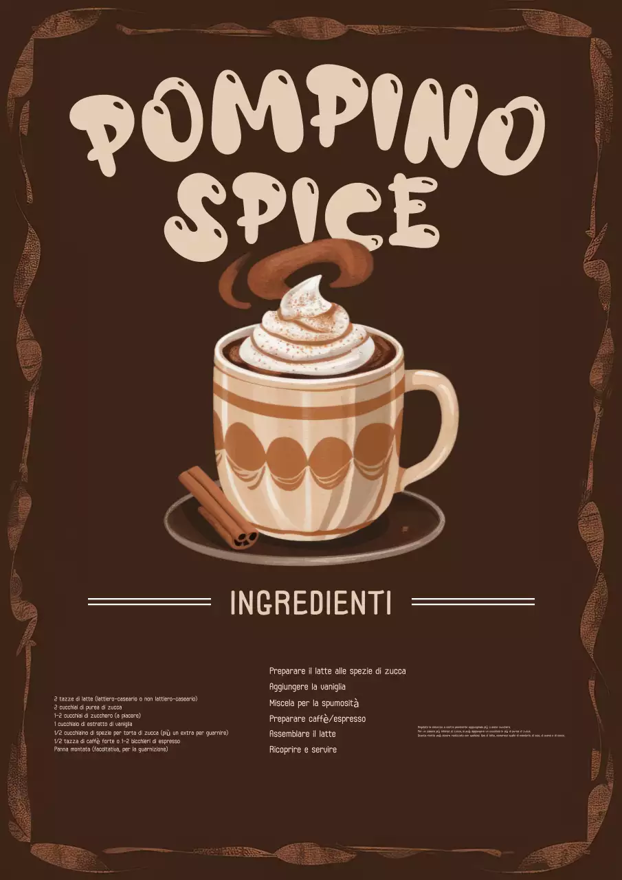 Ricetta del latte classico alla zucca Brown Spice Latte