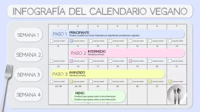 Un calendario de dieta vegana limpia en azul claro y gris