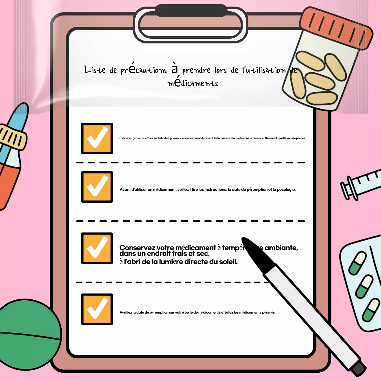 Un guide pop-art, blanc et noir, des médicaments pour les personnes âgées