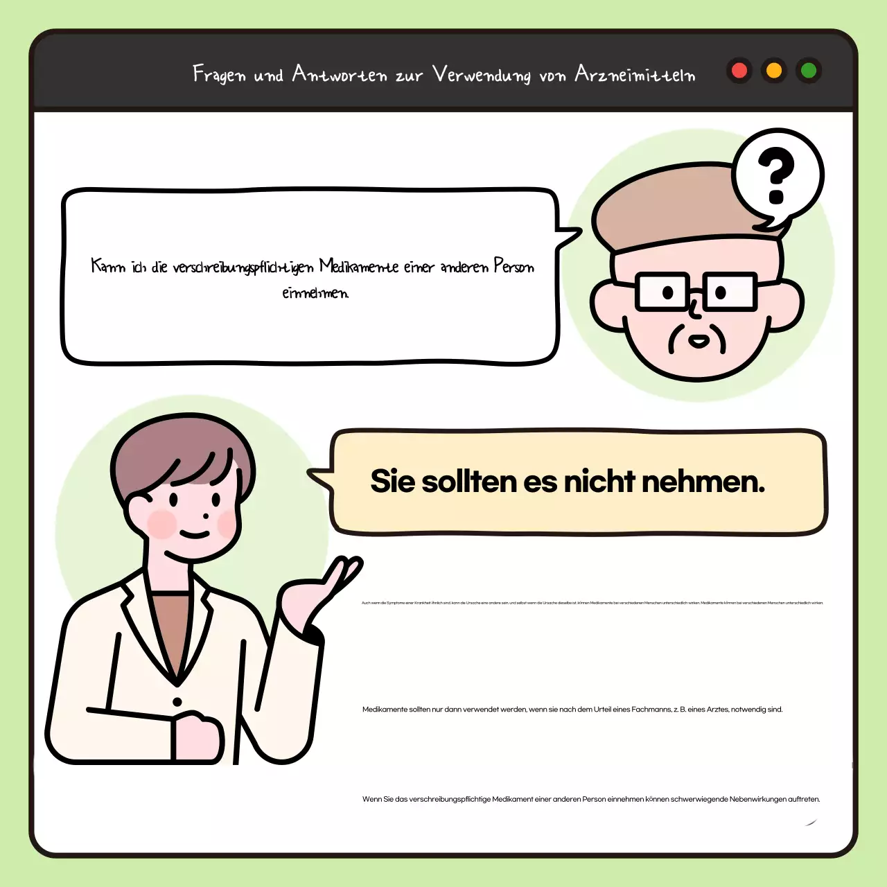 Ein weiß-schwarzer Pop-Art-Leitfaden zu Medikamenten für Senioren