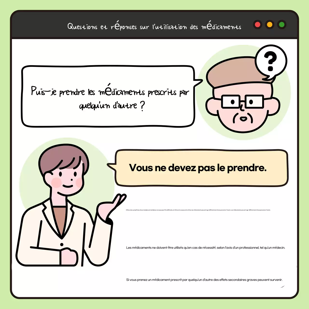 Un guide pop-art, blanc et noir, des médicaments pour les personnes âgées