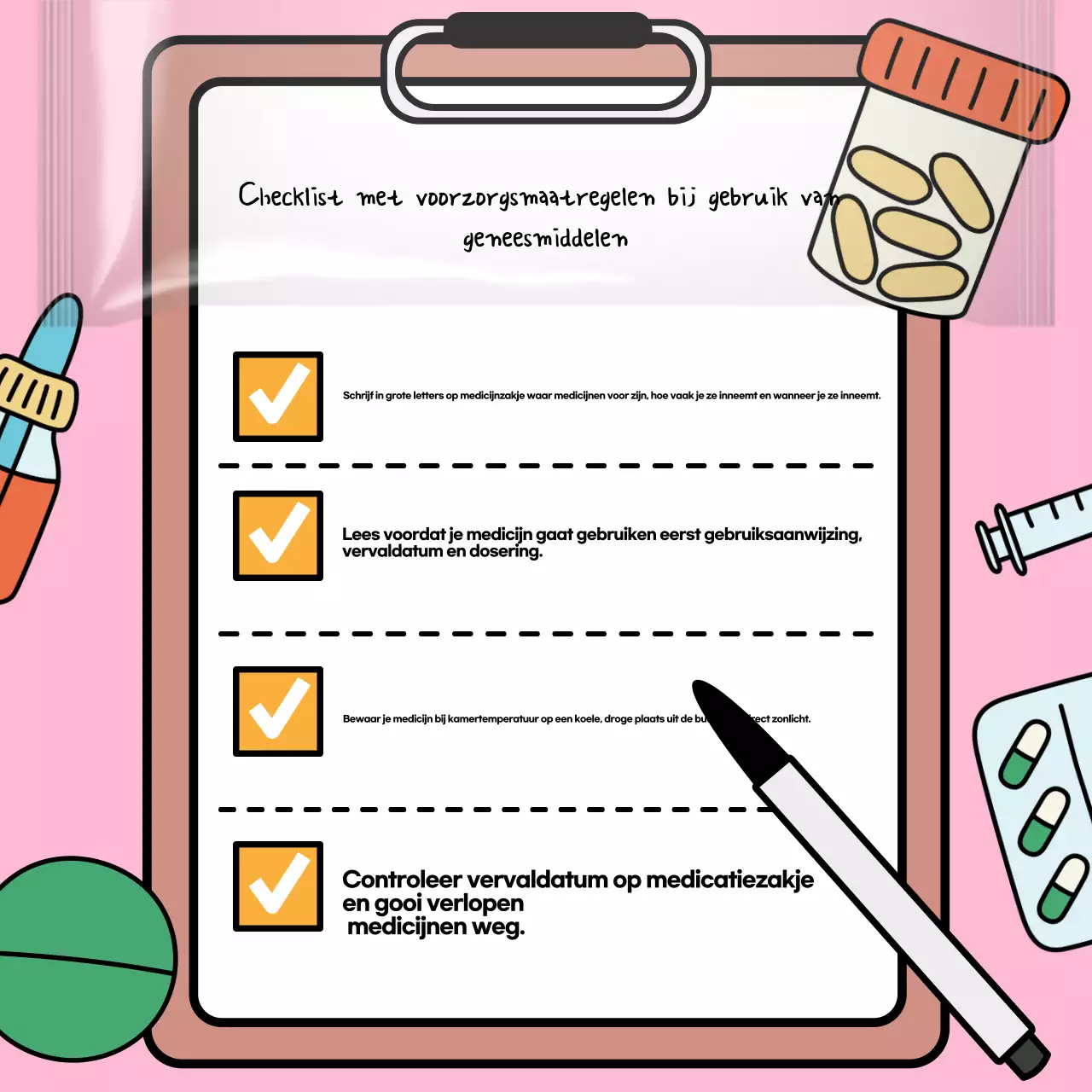 Een pop-art, wit-zwarte gids voor medicijnen voor senioren