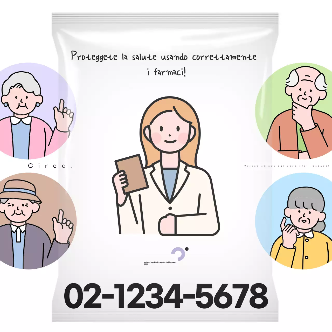 Una guida pop-art, in bianco e nero, ai farmaci per anziani