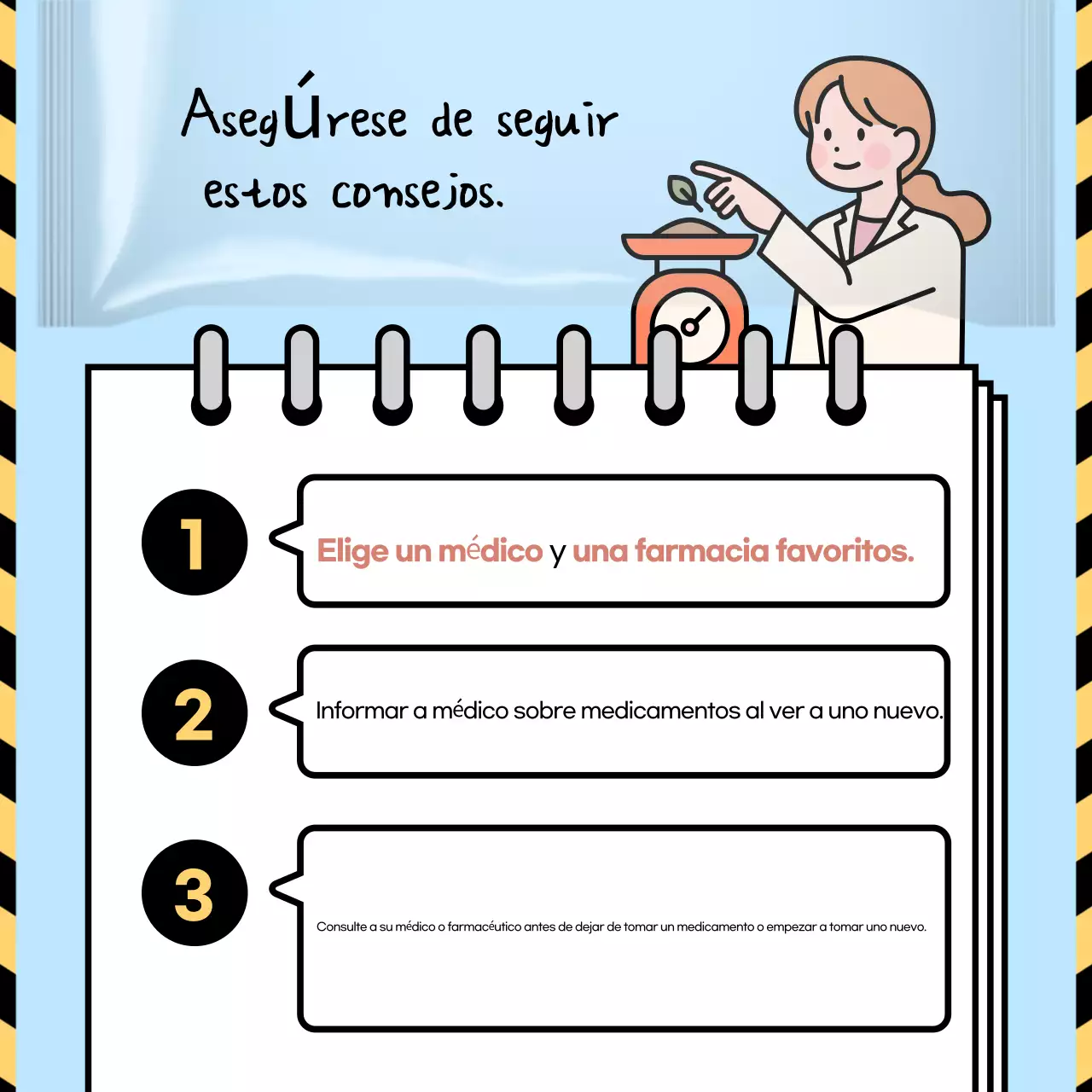 Una guía pop-art en blanco y negro de medicamentos para mayores