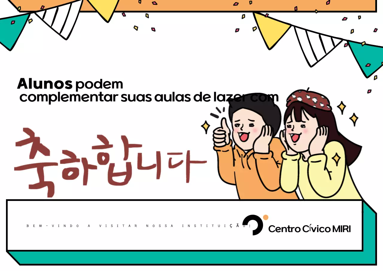 Promover a conclusão dos alunos com arte pop em branco e verde