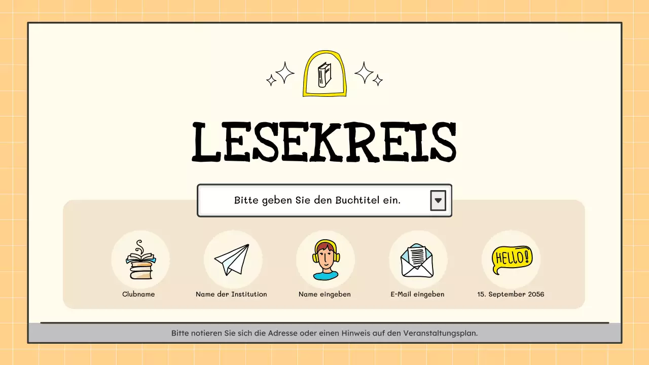 Ein kitschiger Buchclub in Gelb und Beige erklärt