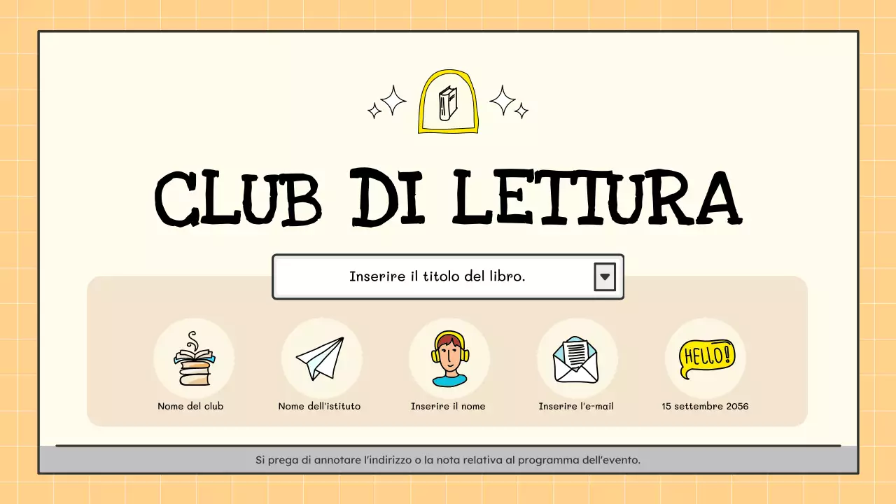 Un club del libro kitsch in giallo e beige, ha spiegato