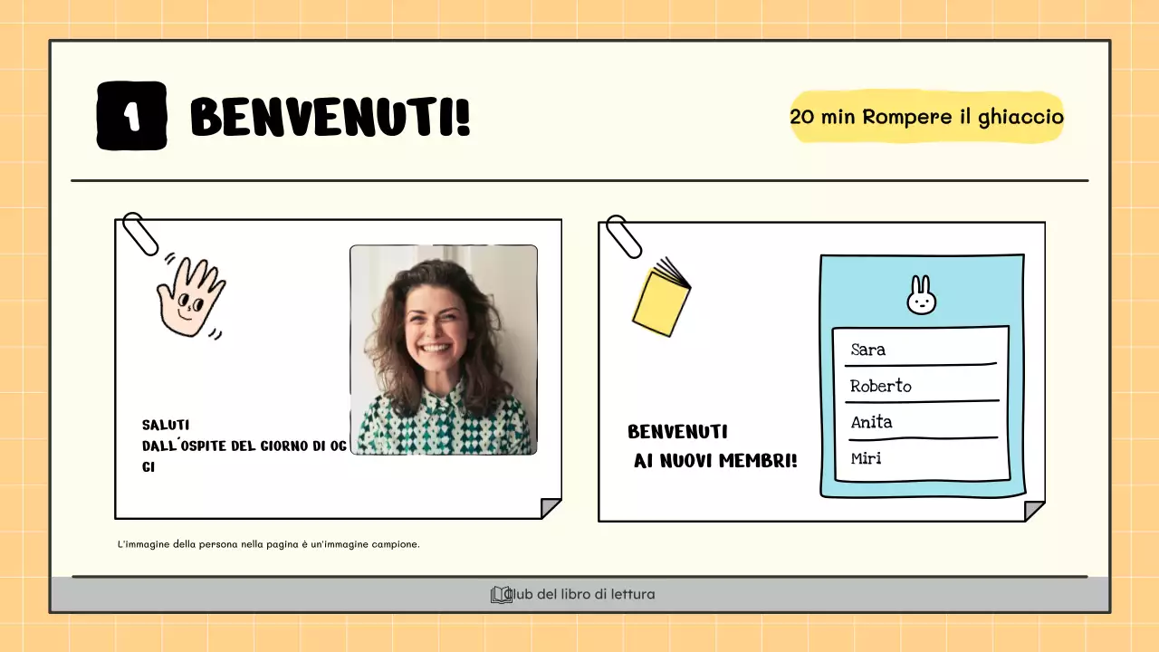 Un club del libro kitsch in giallo e beige, ha spiegato
