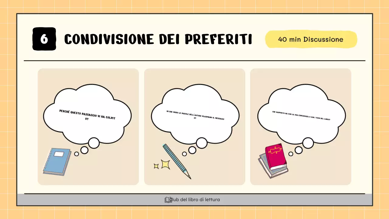 Un club del libro kitsch in giallo e beige, ha spiegato