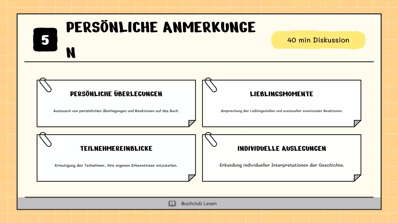 Ein kitschiger Buchclub in Gelb und Beige erklärt