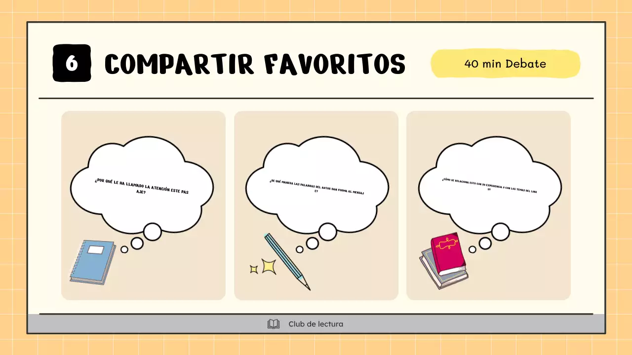 Un club de lectura kitsch en amarillo y beige explicó