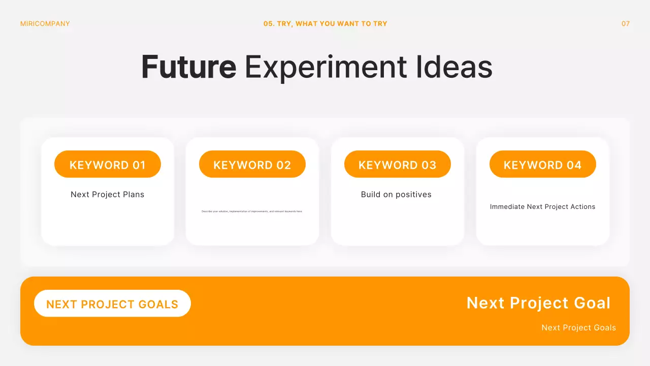Tài liệu cuộc họp hồi tưởng dự án hiện đại màu cam và trắng