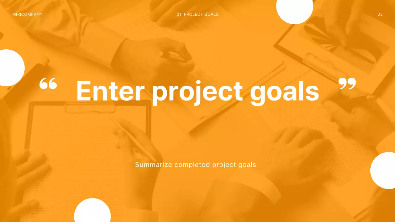 Tài liệu cuộc họp hồi tưởng dự án hiện đại màu cam và trắng