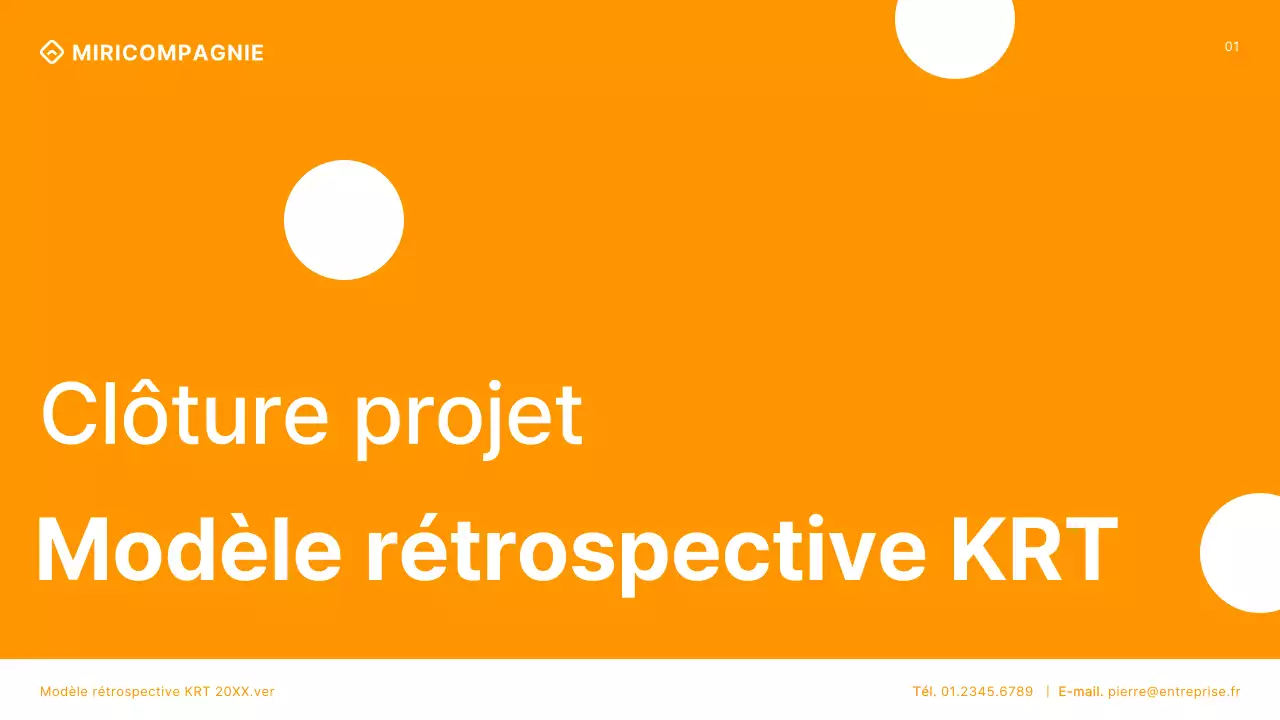 Pont de réunion moderne de rétrospective de projet en orange et blanc